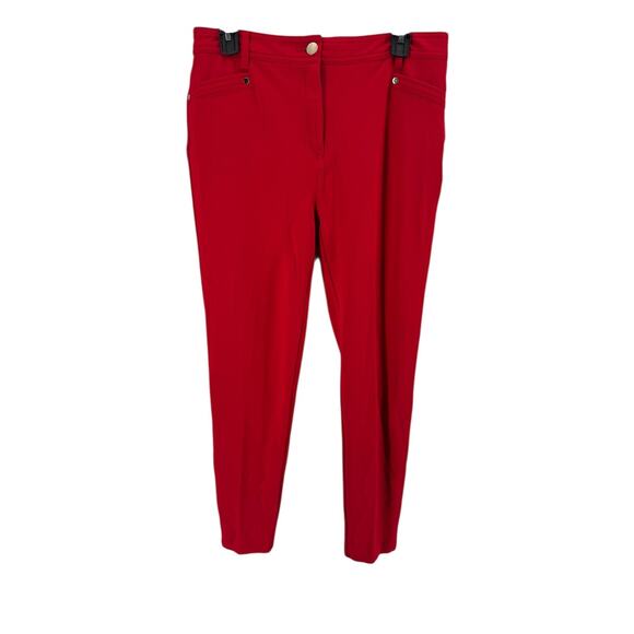 So Slimming By Chico's Red Stretchy Skinny Leg Pants Size 1 - Picture 1 of 4